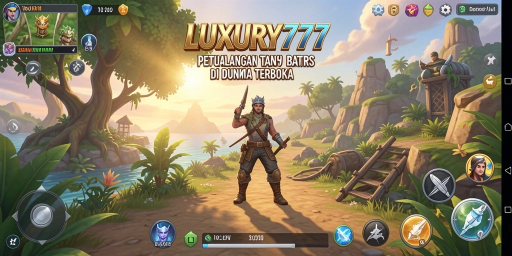 Tampilan gameplay <strong>LUXURY777</strong> di dunia terbuka yang luas dan indah.
