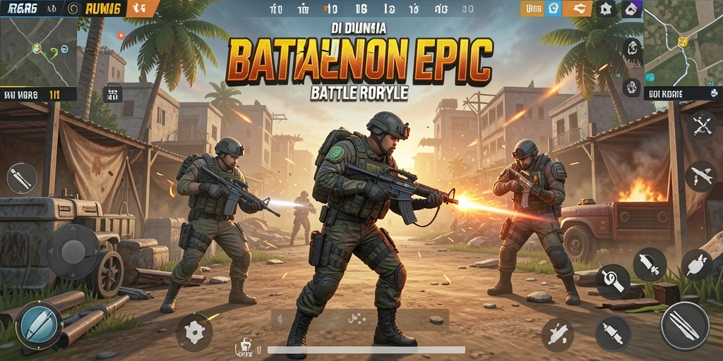 Tangkapan layar seru dari gameplay R6R6 di dalam arena Battle Royale.