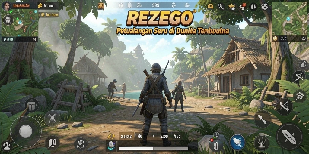 Tangkapan layar gameplay REZEGO di dunia terbuka yang menakjubkan.