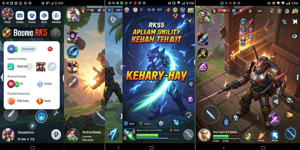 Screenshot menampilkan antarmuka RK55 dengan berbagai fitur utility.